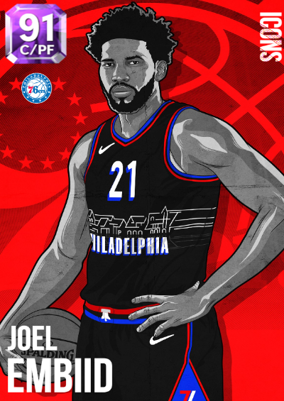 NBA 2K22 2KDB Custom Card Joel Embiid Icons