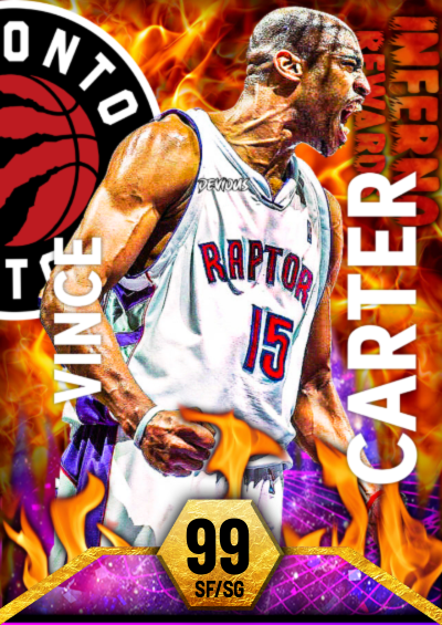 NBA 2K22 2KDB Custom Card Vince Carter INFERNO