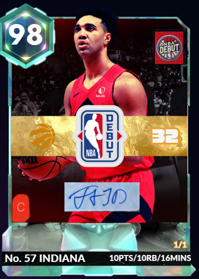 TJD Raptors Debut Card Opal
