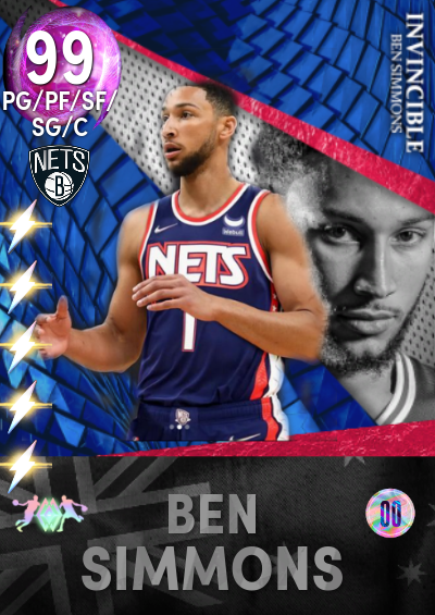 NBA 2K22 2KDB Custom Card Invi Brooklyn Ben Simmons