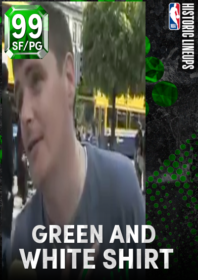 Green and  White shirt