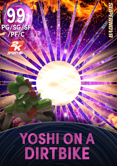 Yoshi on a dirtbike