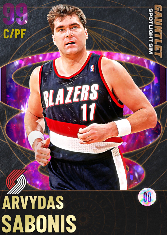 NBA 2K20  2KDB Galaxy Opal Arvydas Sabonis (99) Complete Stats