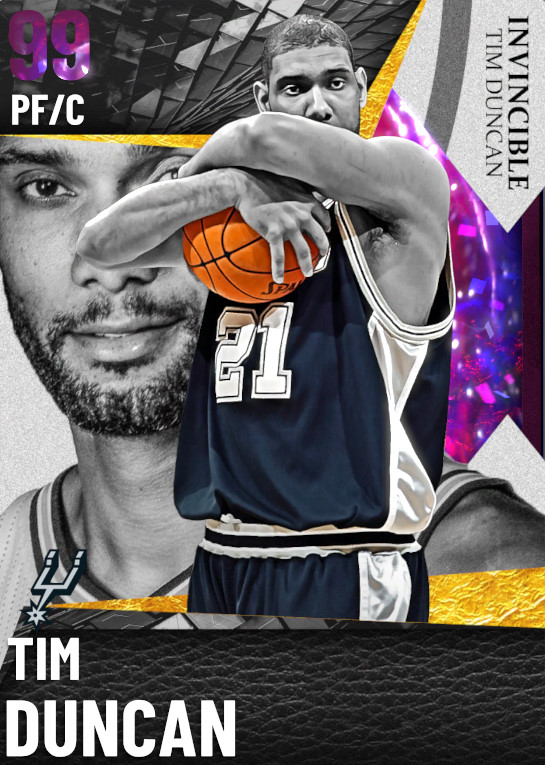 NBA 2K22  2KDB Galaxy Opal Tim Duncan (98) Complete Stats