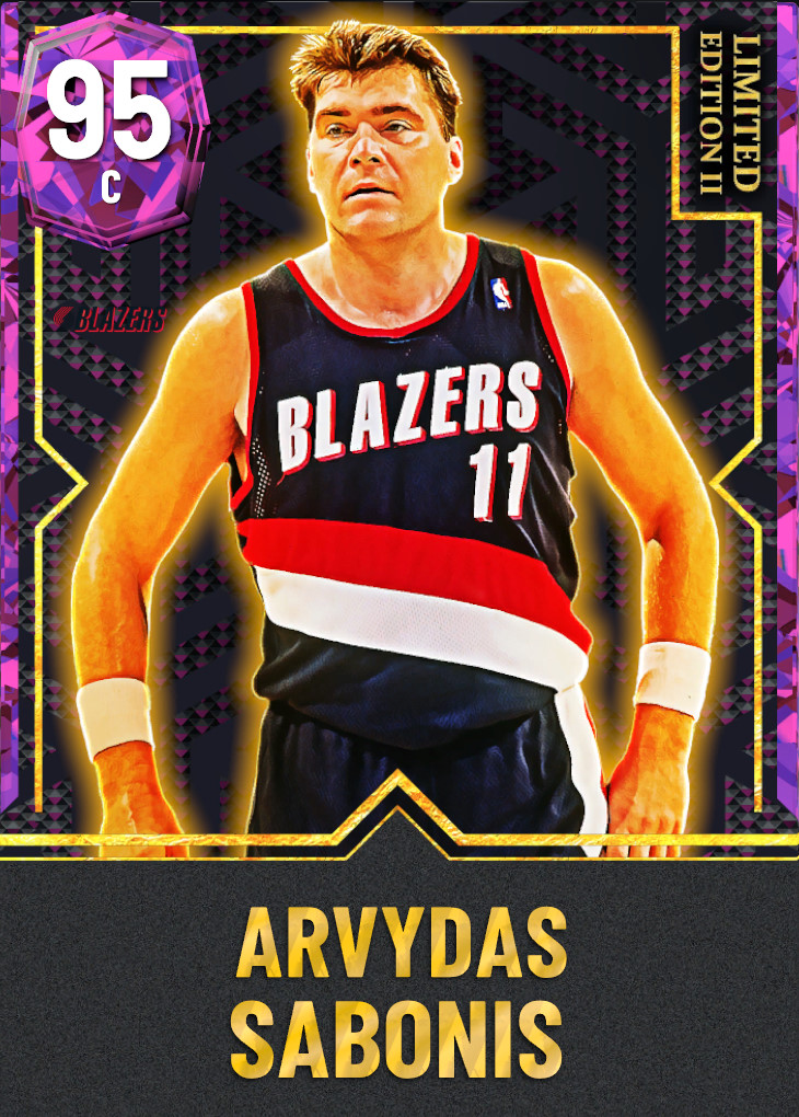 NBA 2K23  2KDB Pink Diamond Arvydas Sabonis (96) Complete Stats