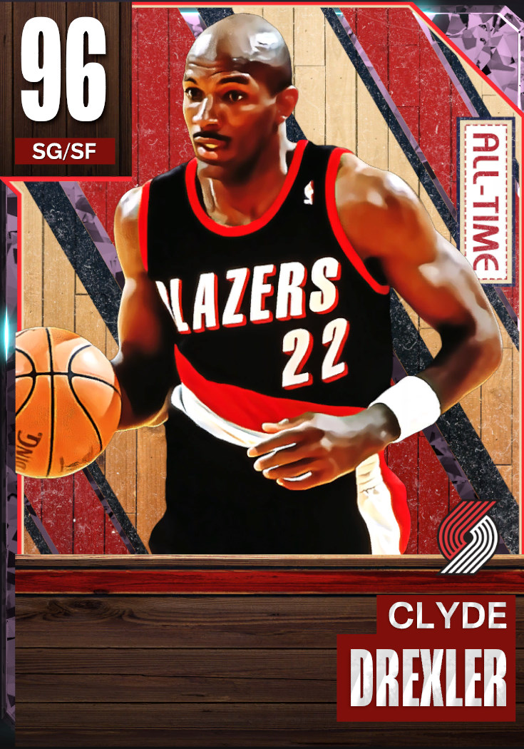 NBA 2K21  2KDB Free Agent Clyde Drexler (96) Complete Stats